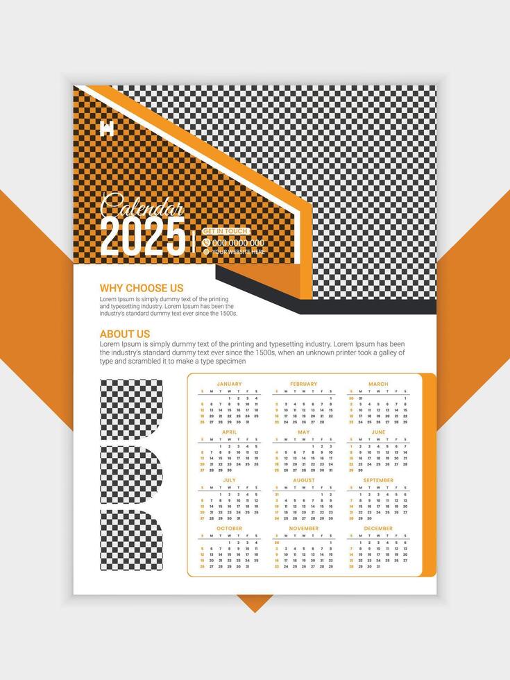 Modern Real Estate Calendar Design with Property Listings vector