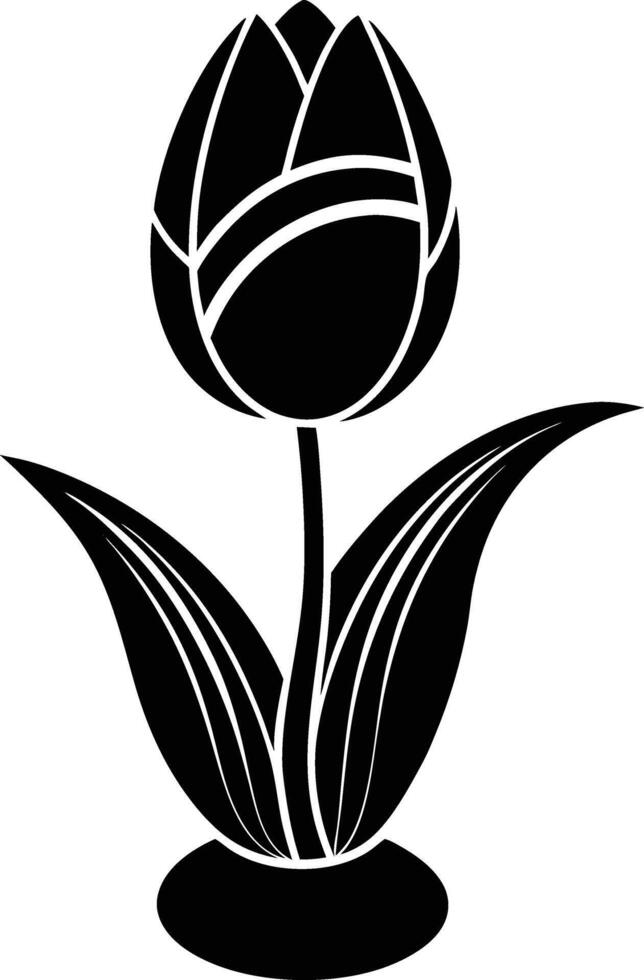 Black tulip flower clip art vector