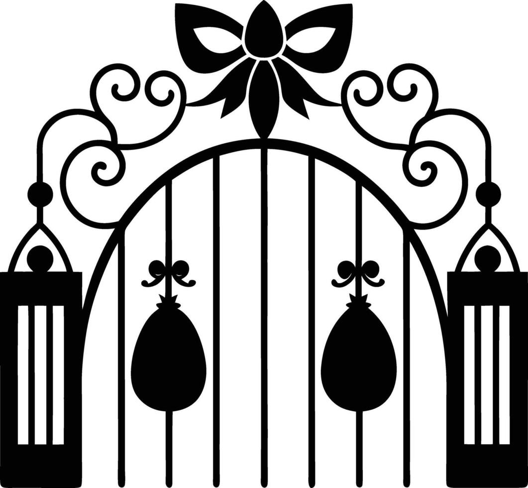 Garden gate clip art vector