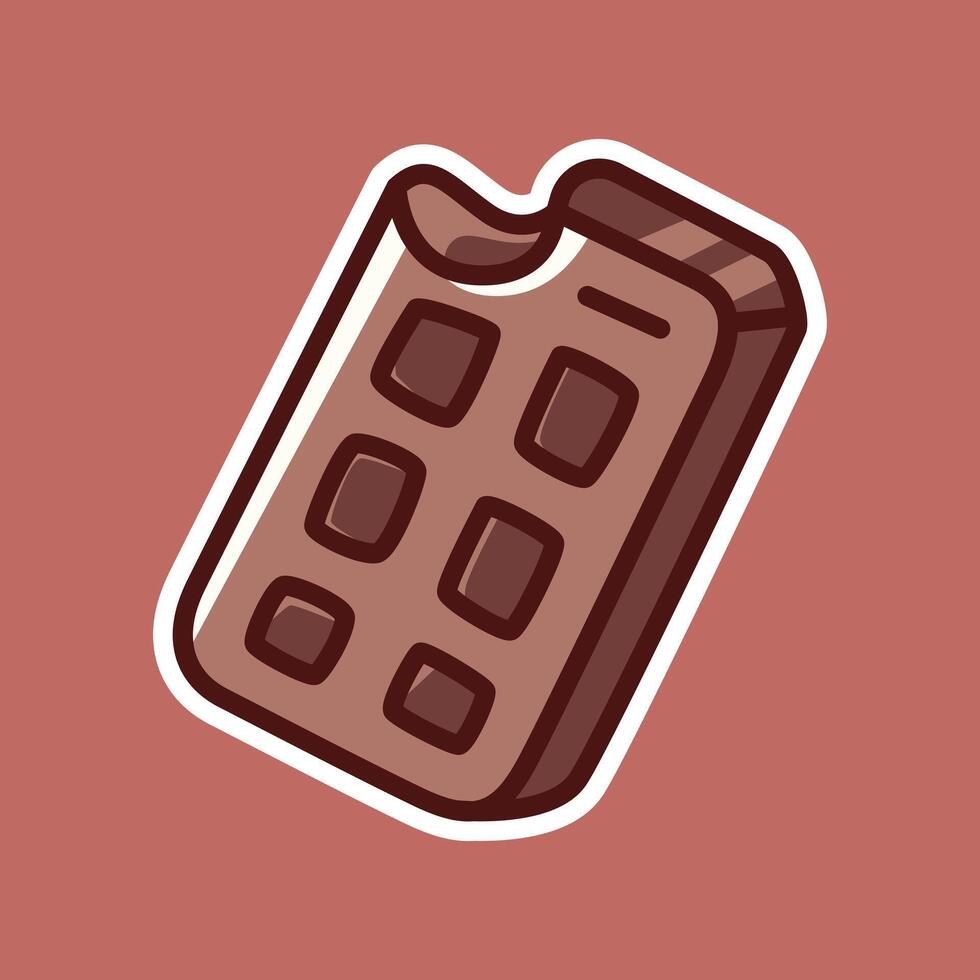 Delicious Chocolate Bar Illustration with Fun Cartoon Style vector