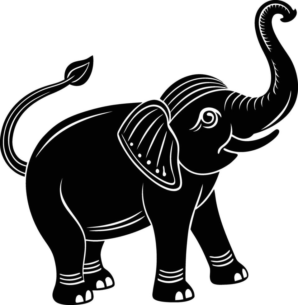 An elephant with a long trunk and trunk vector