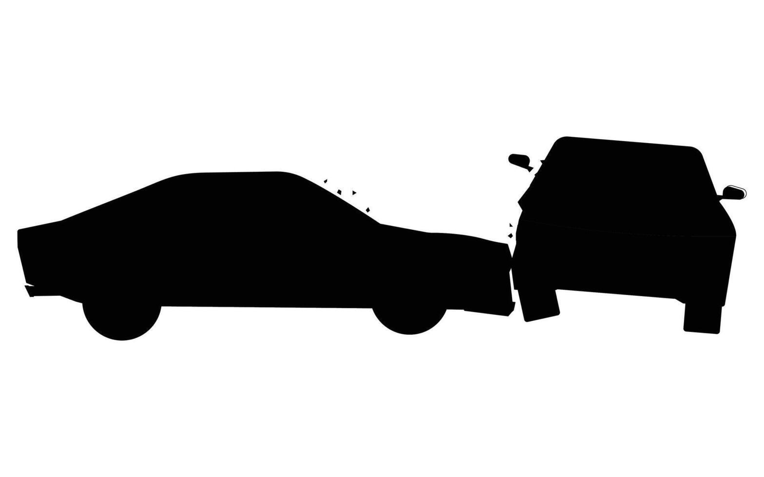 Silhouette of a Car Crash Accident on a Highway vector