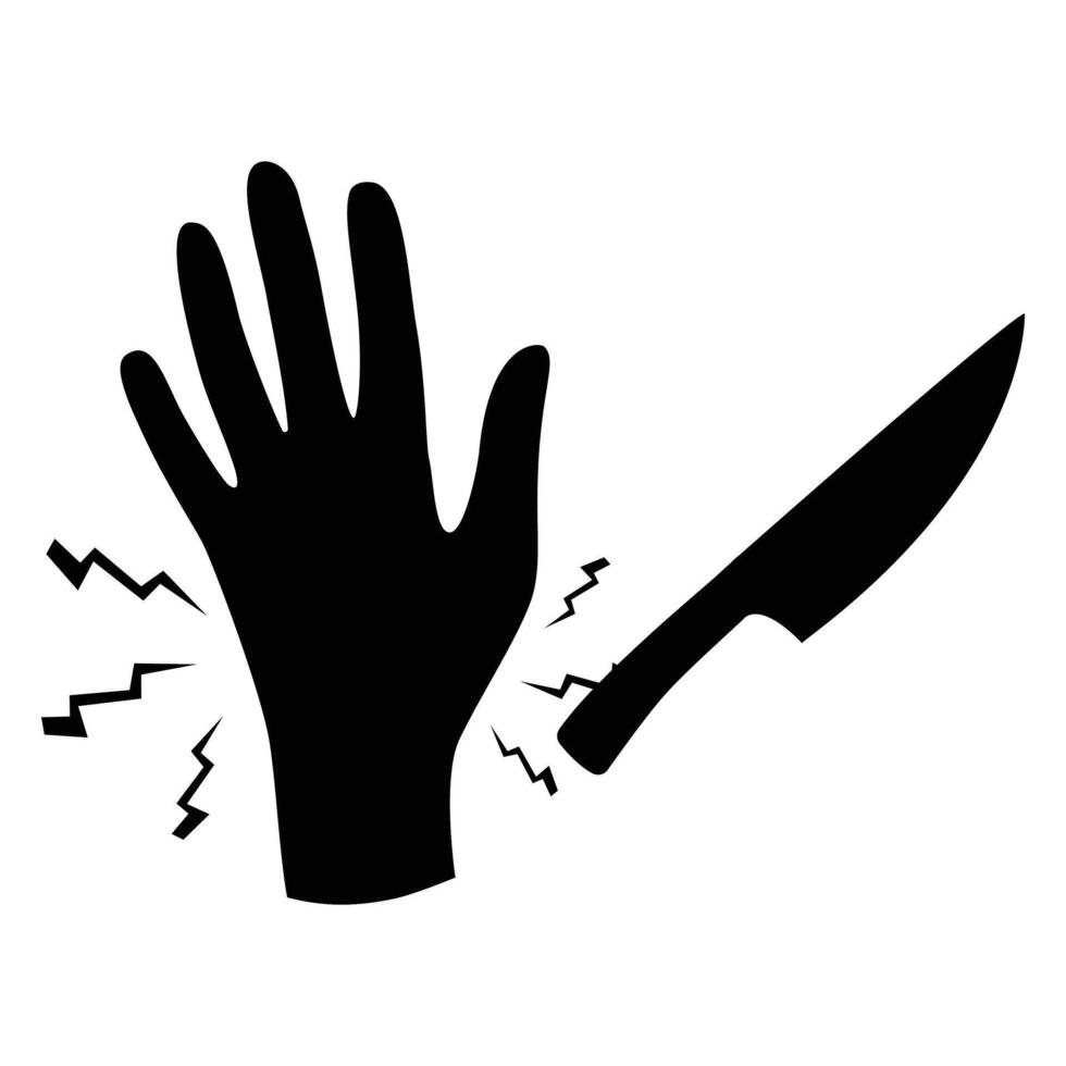 Silhouette of Hands in an Accident or Injury Situation vector