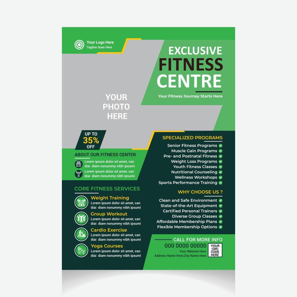 GYM Fitness Flyer design vector