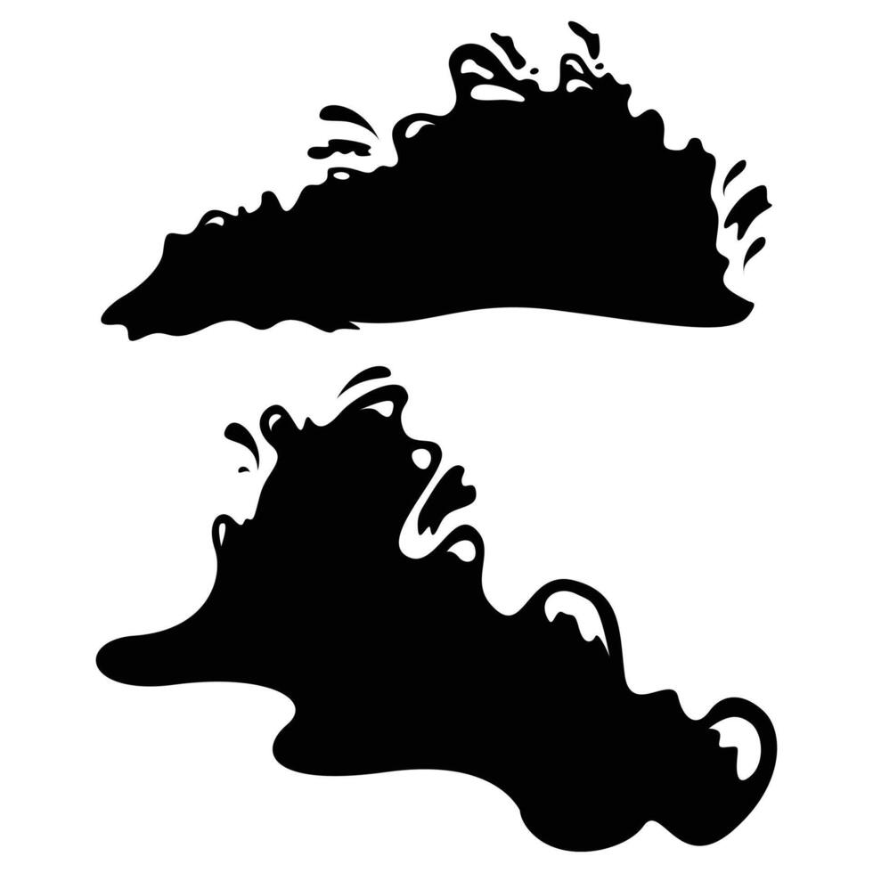Silhouette of a Sea Wave Crashing Against the Shore vector
