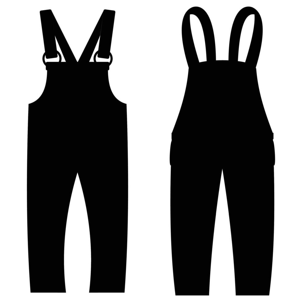Silhouette of a Person in a Stylish Overall Outfit vector