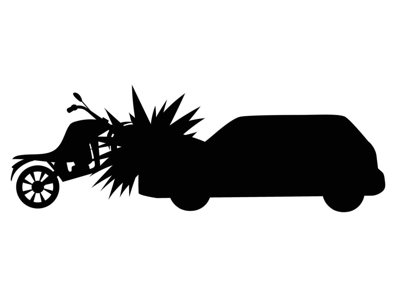 Silhouette of a Dramatic Car Crash Scene vector