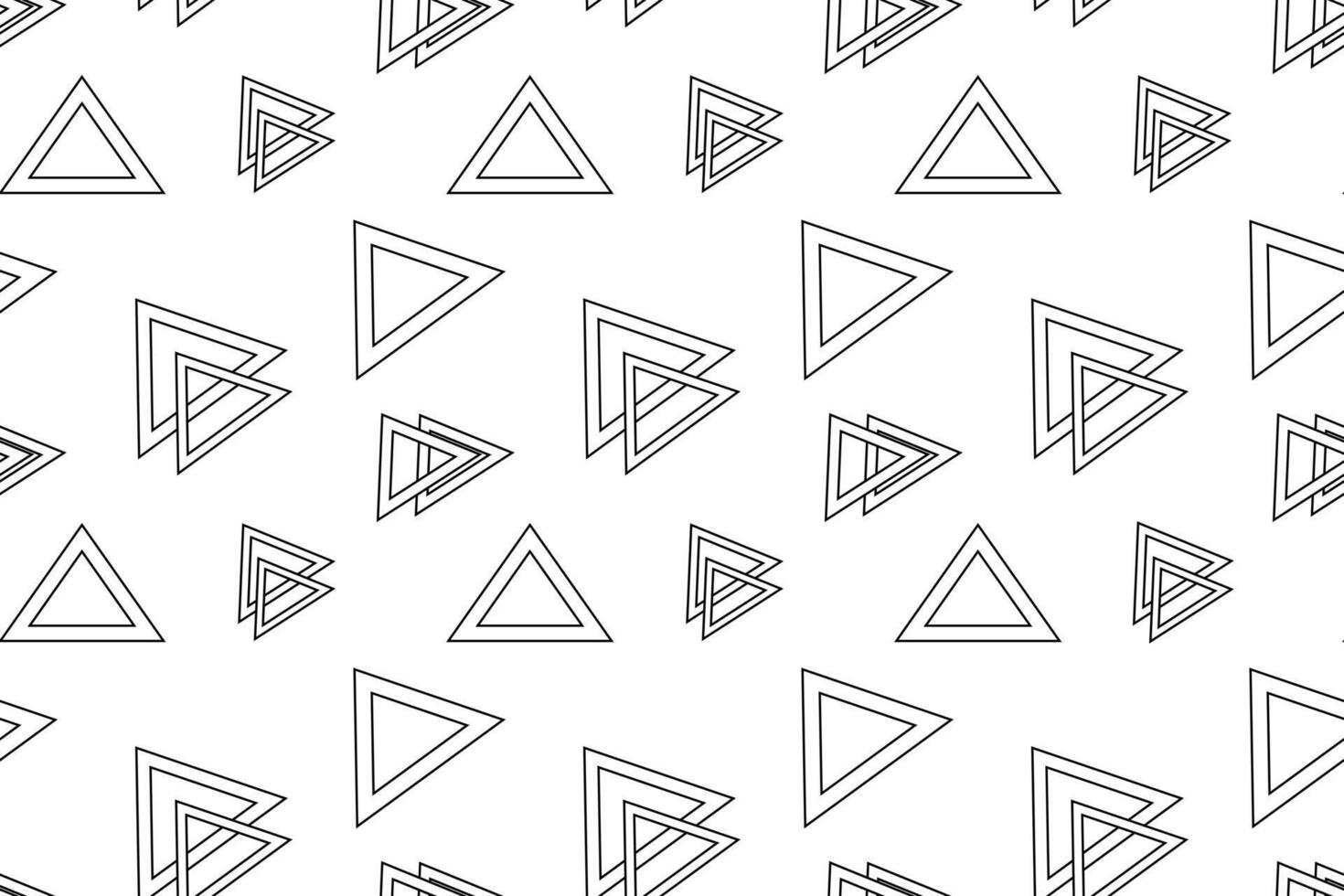 Seamless pattern of overlapping hollow triangles in a modern geometric style. Perfect for children coloring pages. vector