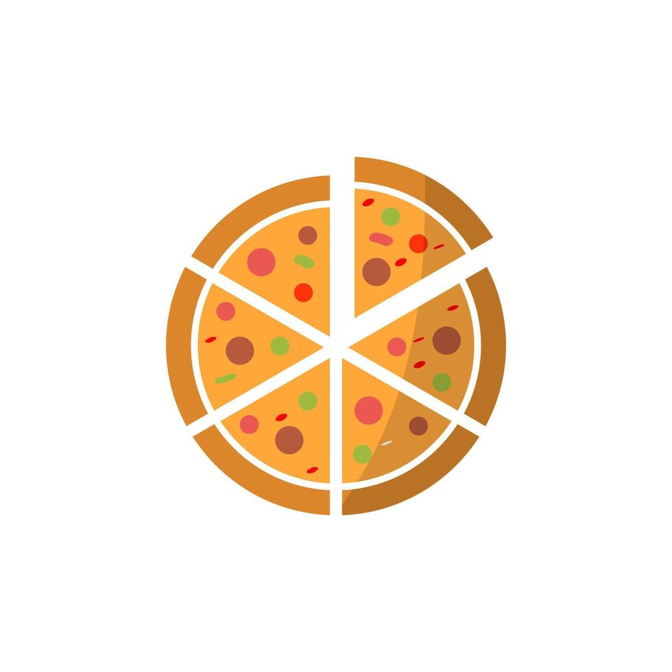 pizza slice icon on white background vector