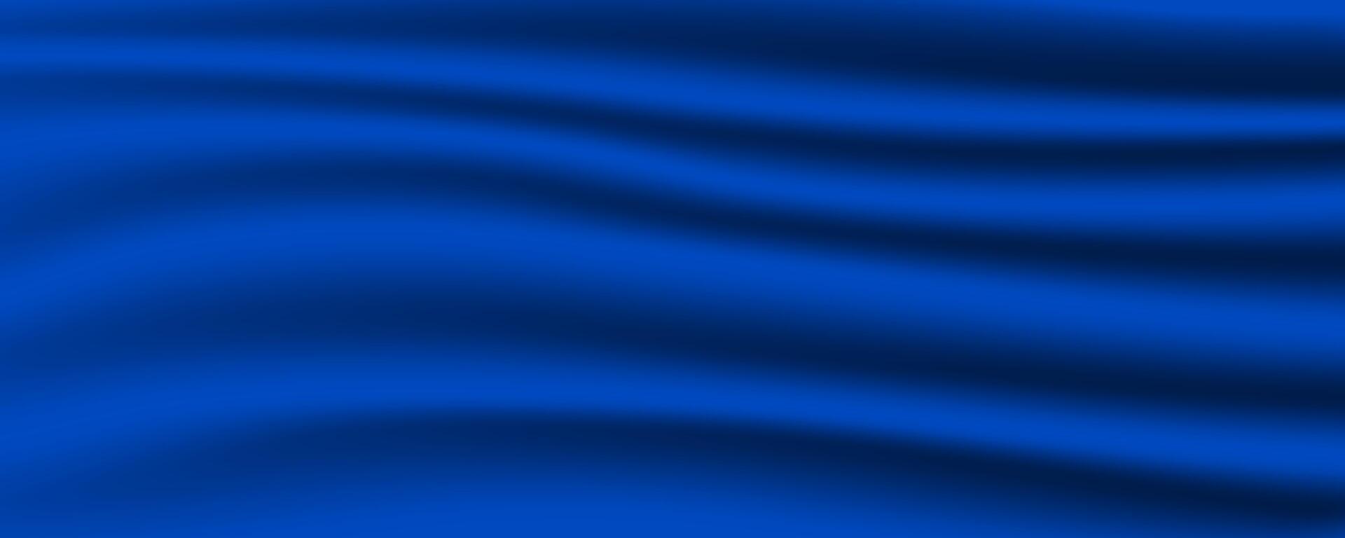 a blue background with waves of fabric vector