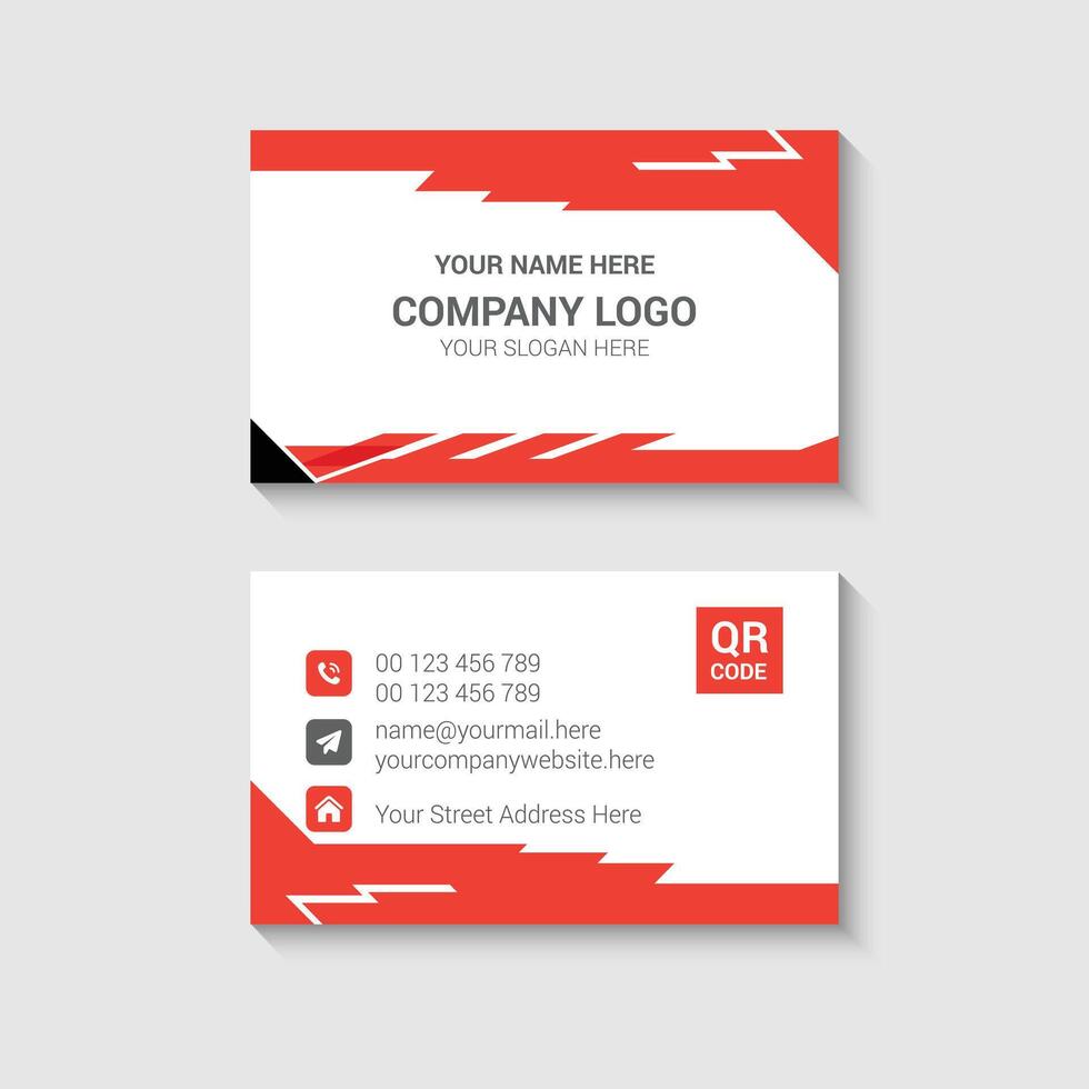 Red modern creative business card and name card vector