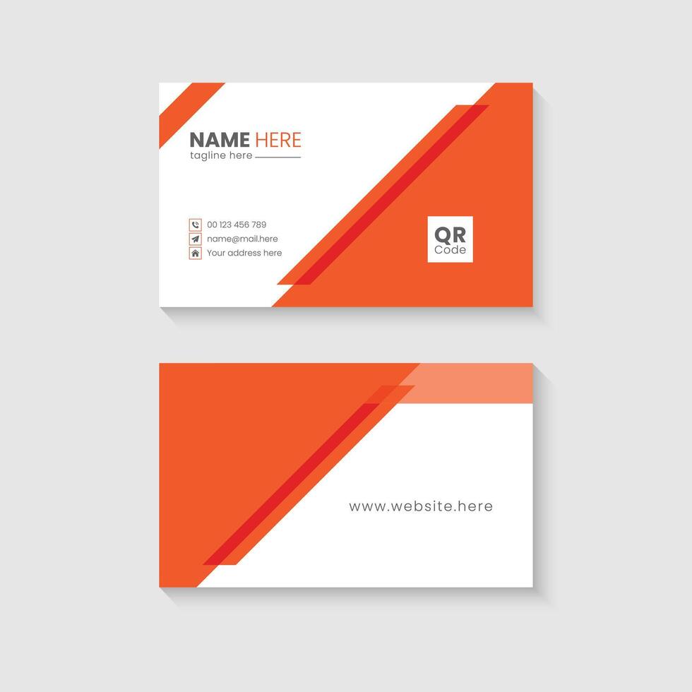 Orange Corporate business card design template vector