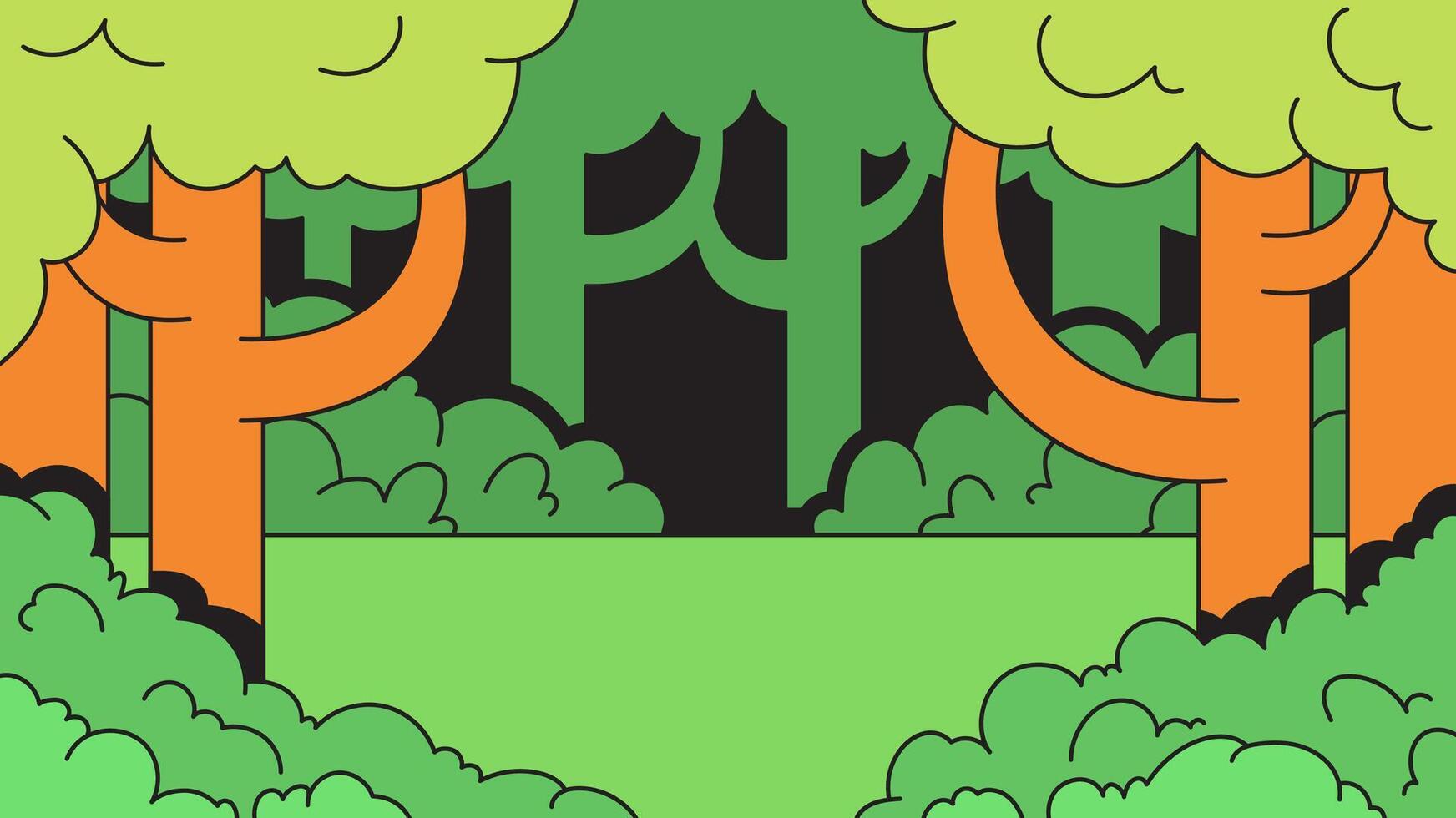 Green jungle forest landscape background vector