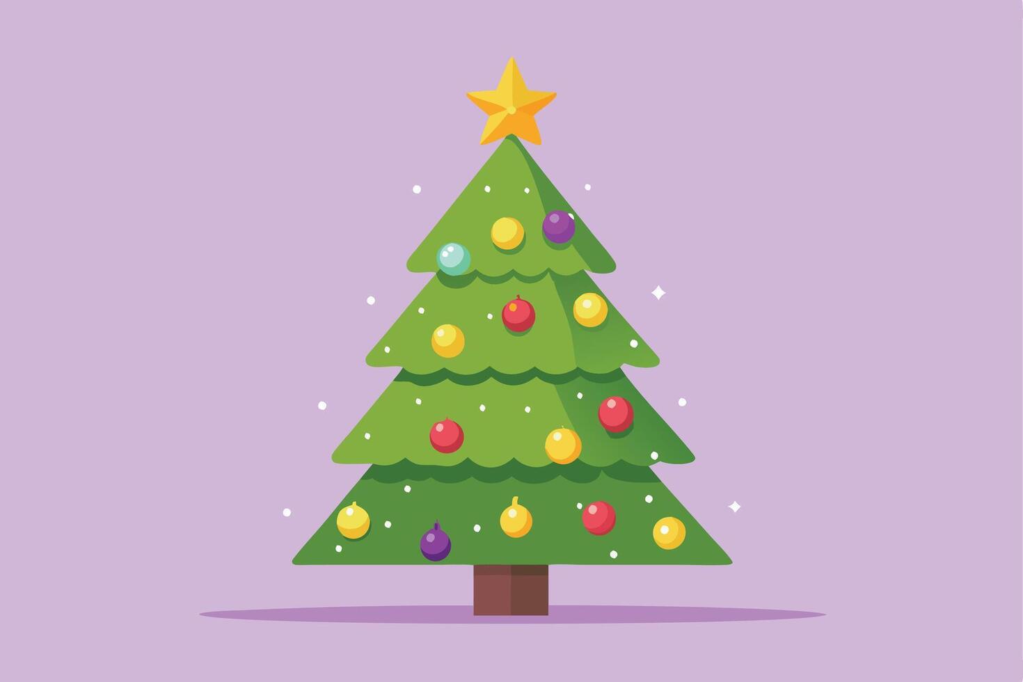 Christmas tree with colorful balls on a purple background vector