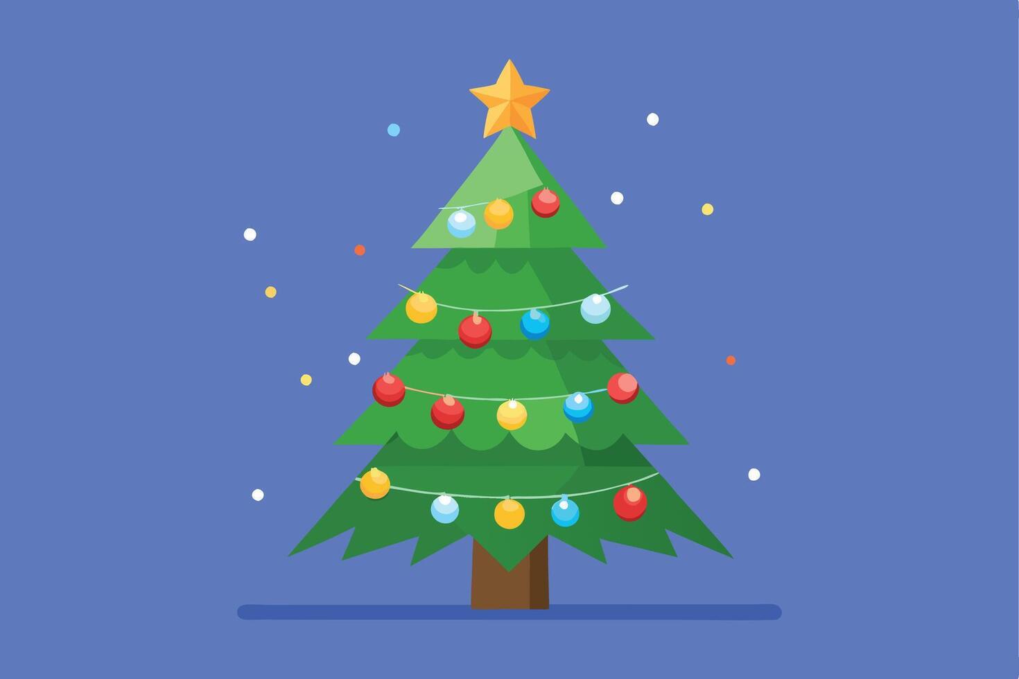 A christmas tree with lights on it vector