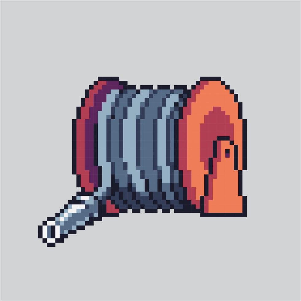 Pixel art illustration Jet Water Hose. Pixelated Water Nozzle. Jet Water Hose Nozzle icon pixelated for the pixel art game and icon for website and game. old school retro. vector