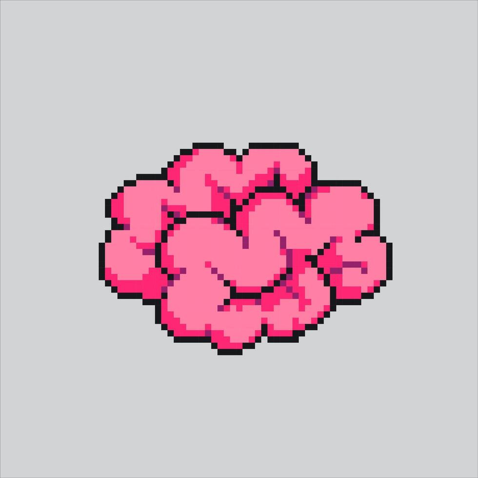 Pixel art illustration Brain. Pixelated Fireman Smart Mind. Smart Brain Mind icon pixelated for the pixel game and icon for website and game. old school retro. vector