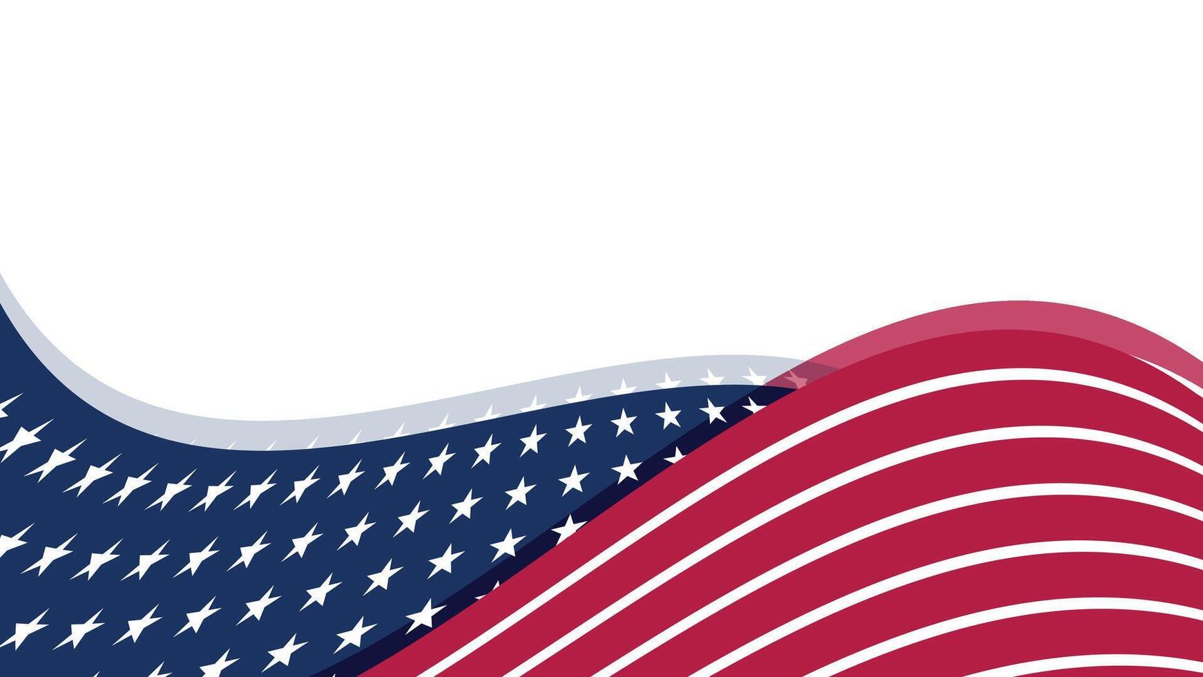 Wavy Representation of the American Flag With Alternating Red and Blue Sections and White Stars vector
