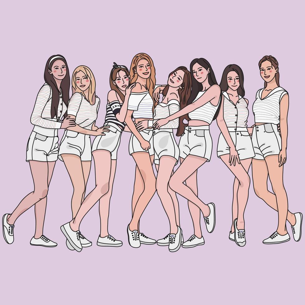 Girls on Photoshoot vector