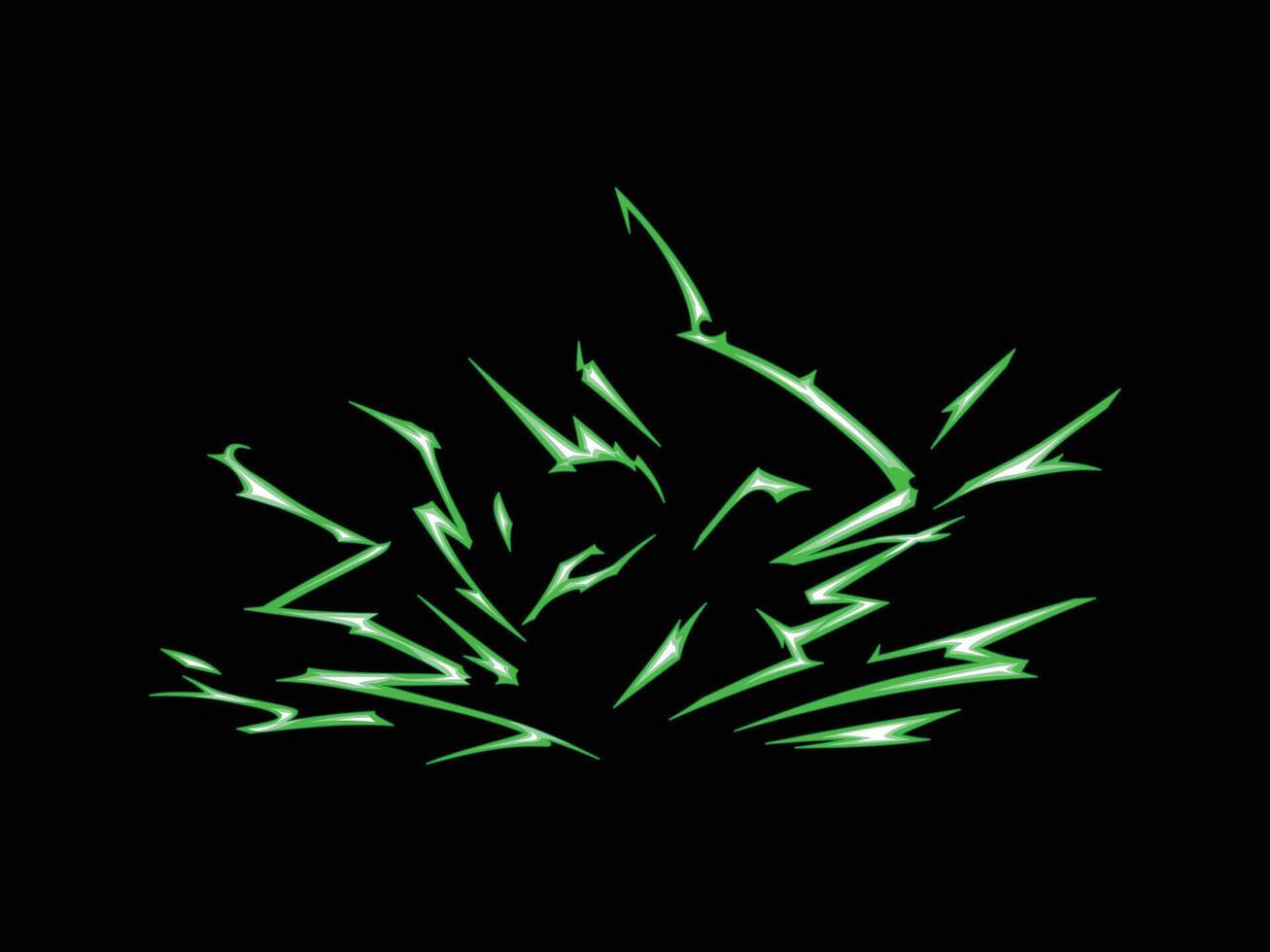 green lightning impact cartoon effect vector