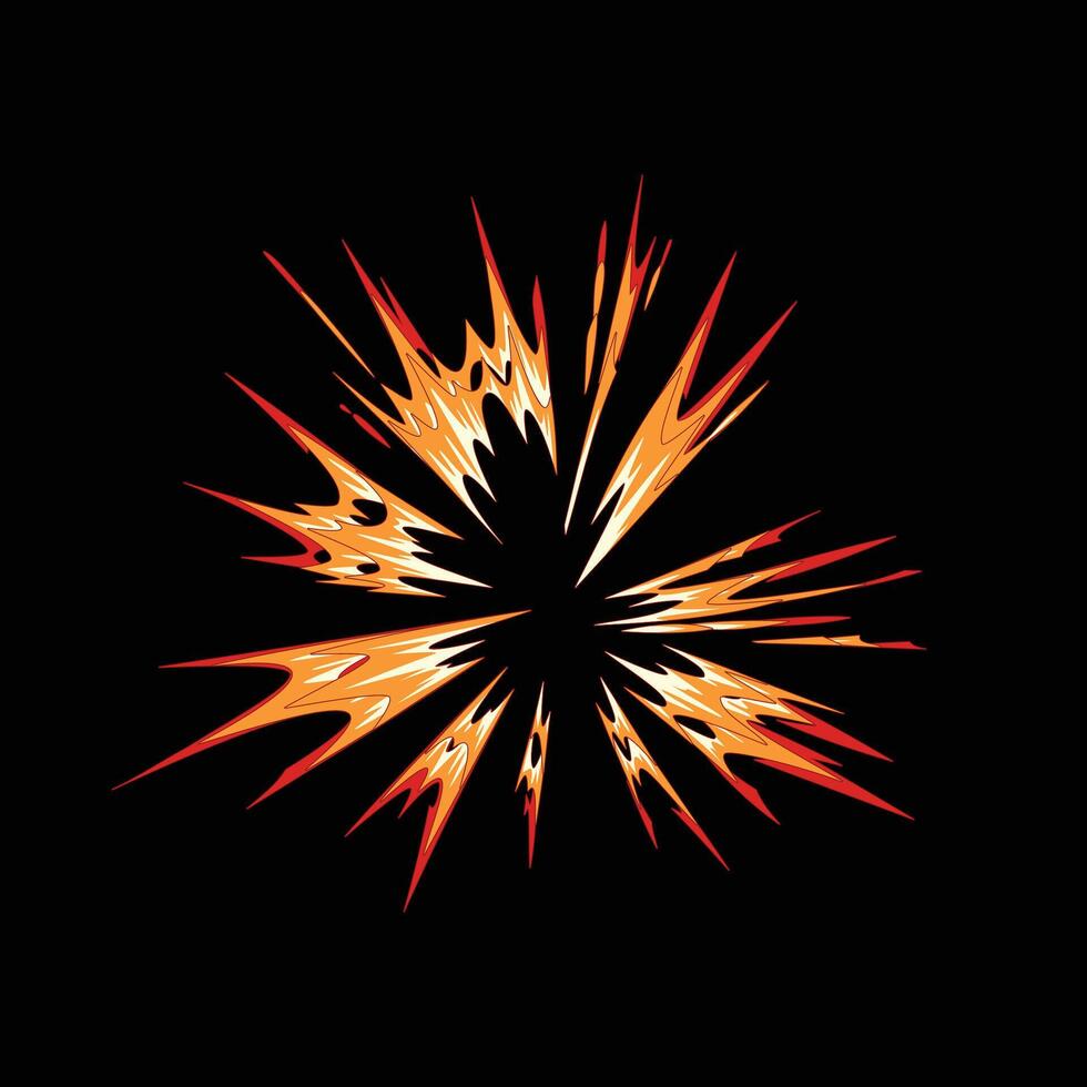 impact hit colorful cartoon effect vector