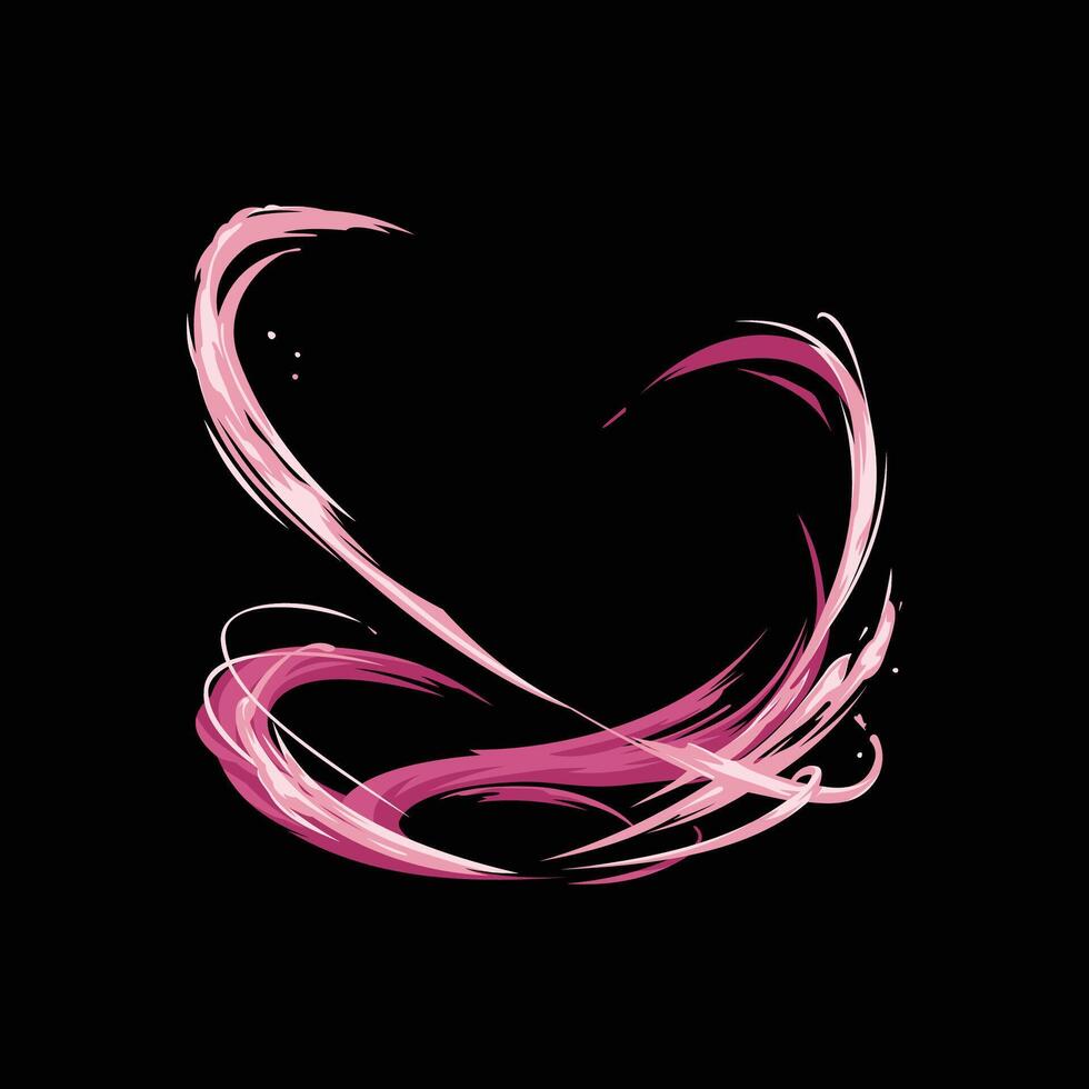 pink cartoon swirl slash effect vector