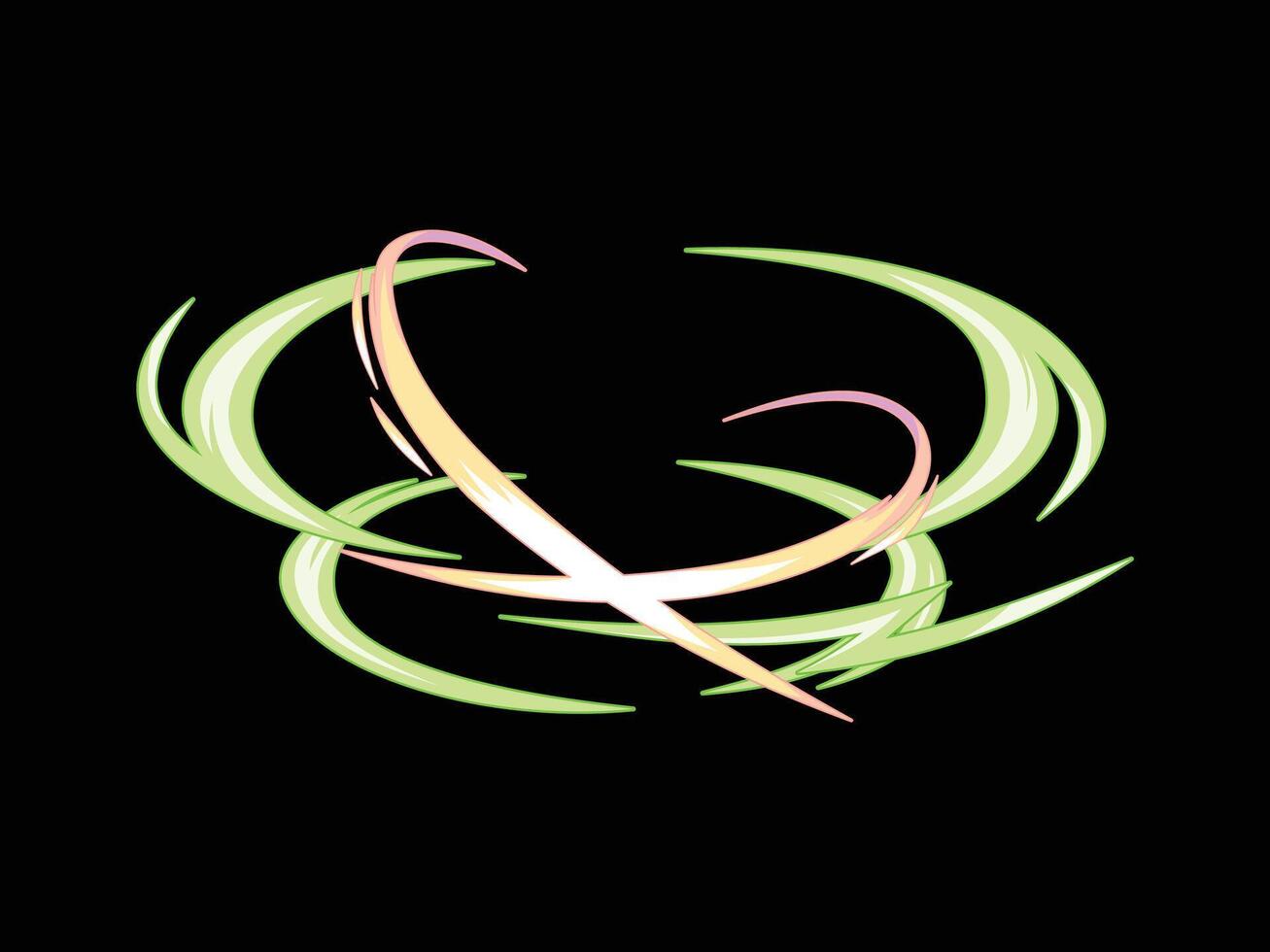 light green weapon trail cartoon effect vector