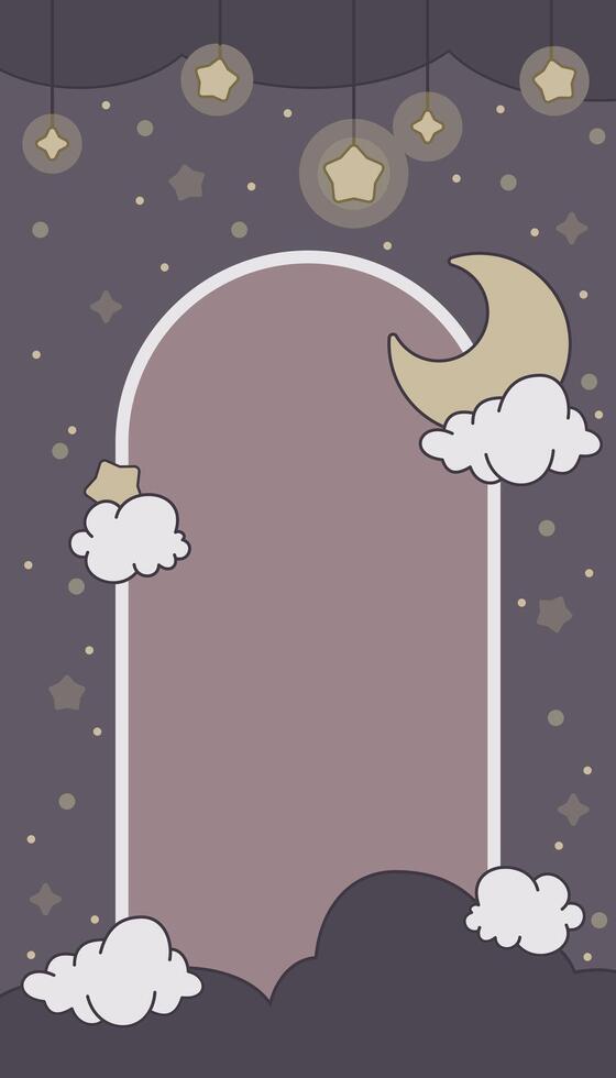 starry night kids prayer mat vector