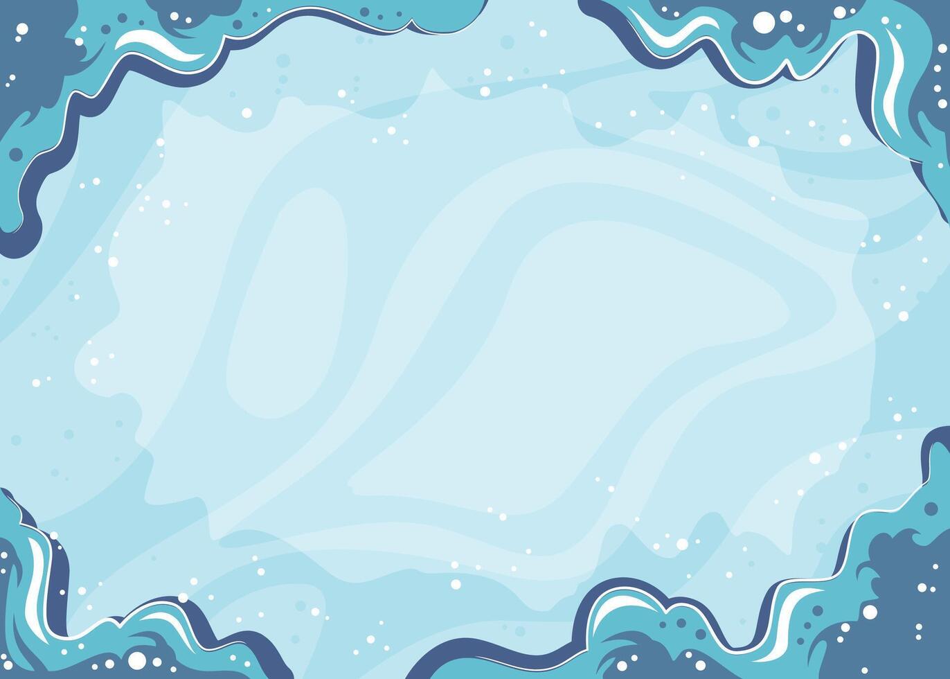 blue sea water frame background vector