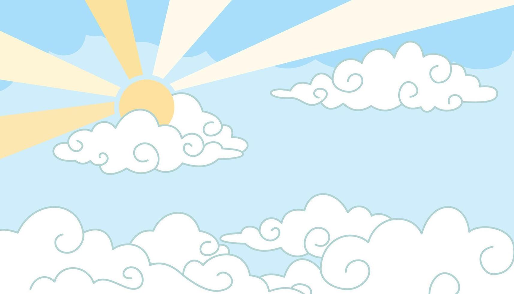 bright sunny day sky background vector