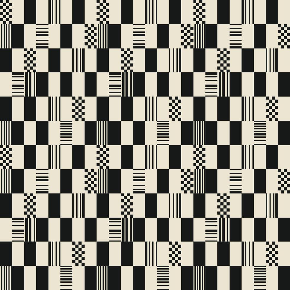monochrome abstract checkered pattern background vector