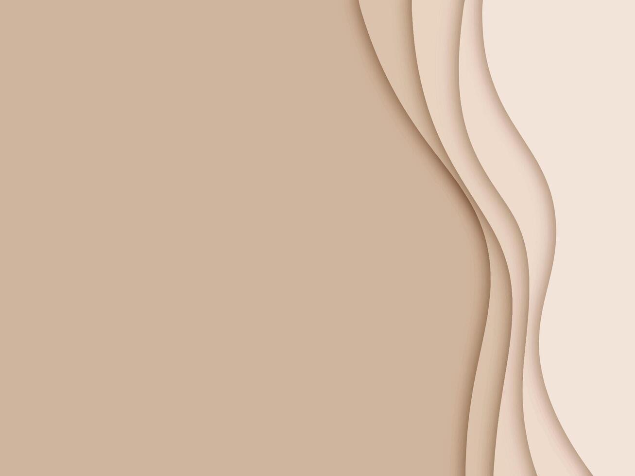 abstract wavy background of brown color gradient with paper cut style vector