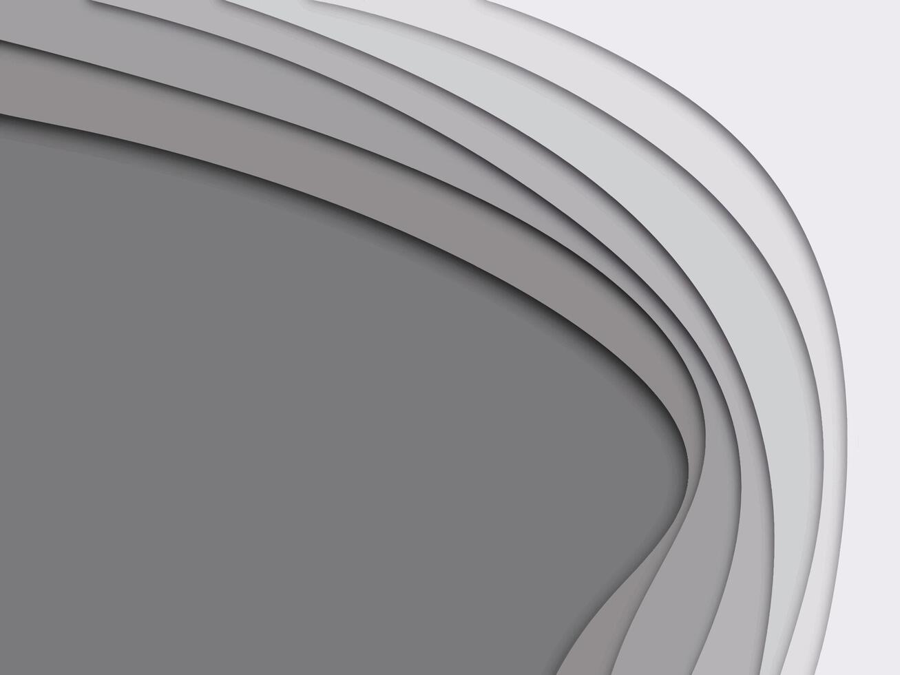 abstract wavy background with grey gradient colors with paper cut style vector