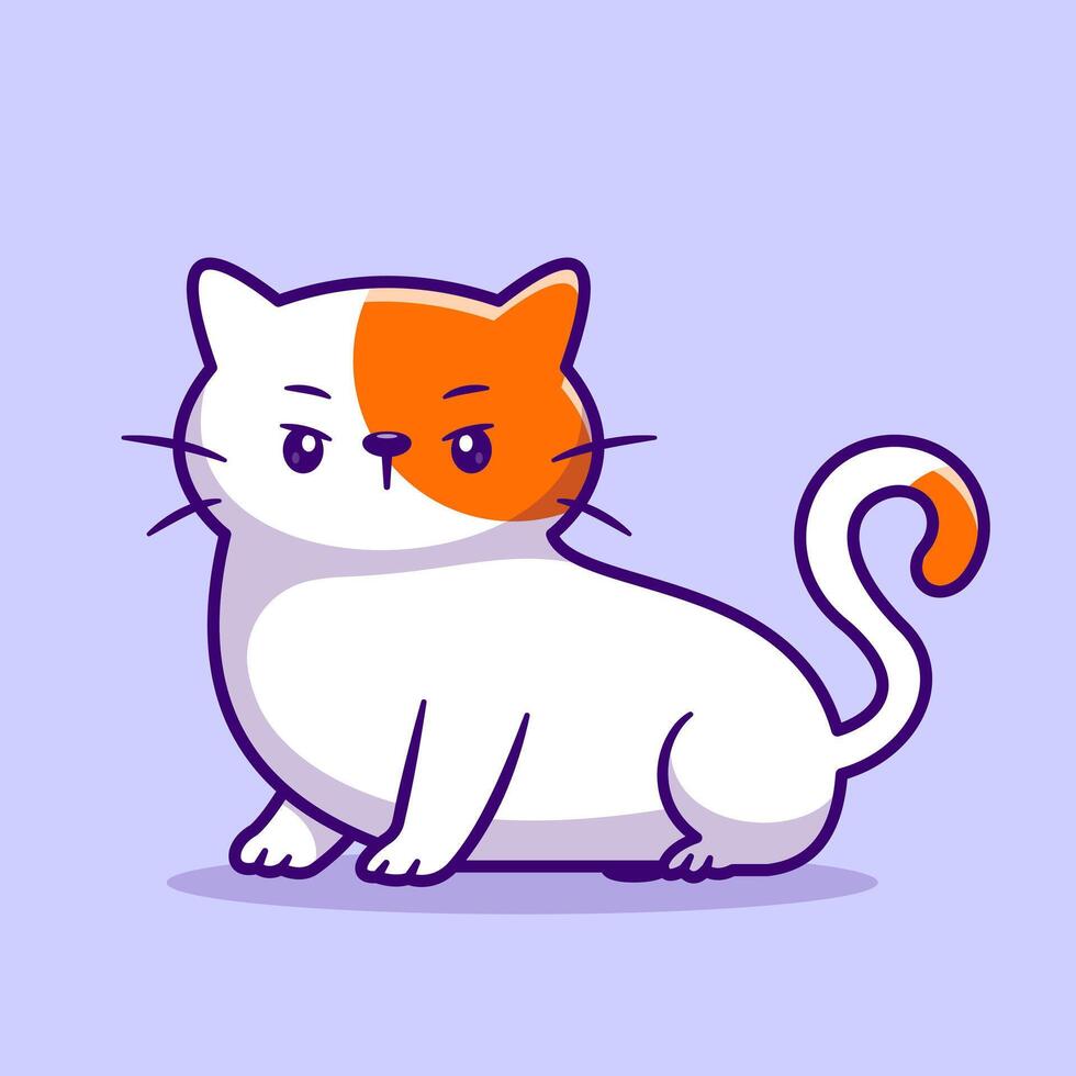 Cute Angry Cat Sitting Cartoon vector