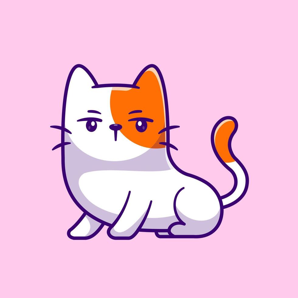 Cute Cat Sitting Cartoon vector