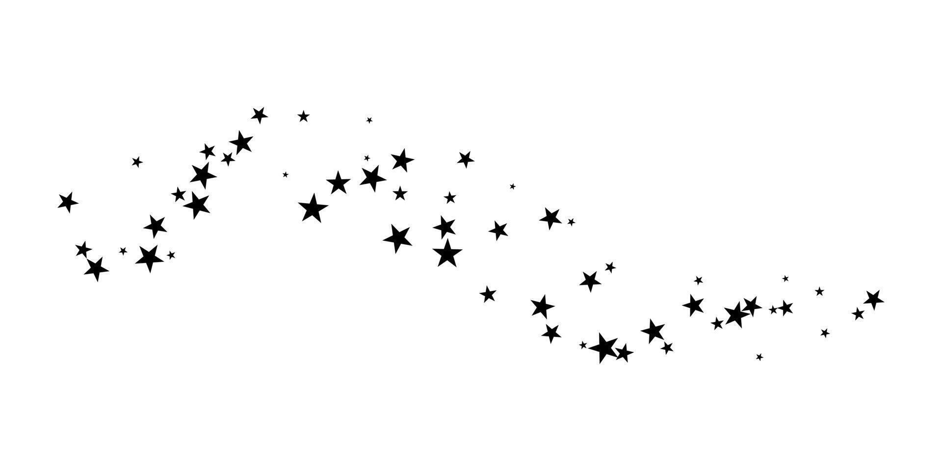 Star confetti. Falling stars on a white background. Illustration of flying shiny stars. Decorative element. Suitable for your design, cards, invitations, gift, vip. vector