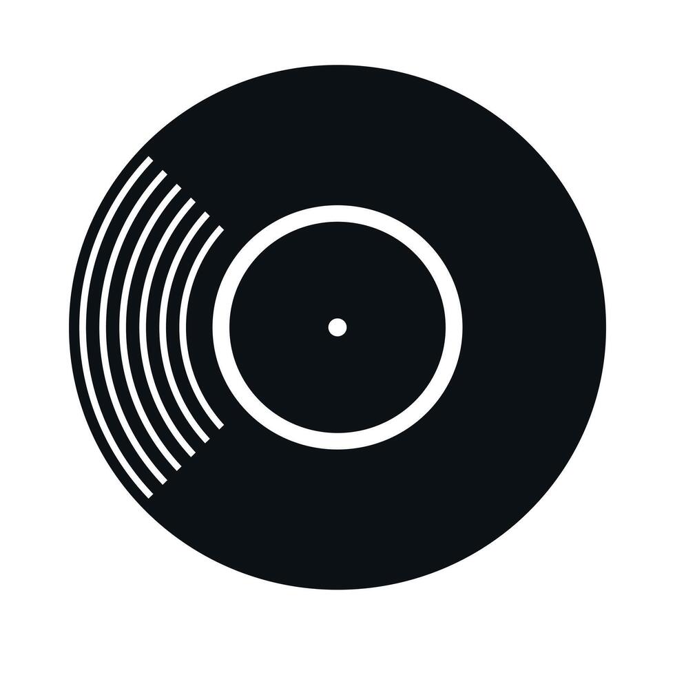 Vinyl record icon symbol isolated on white background vector