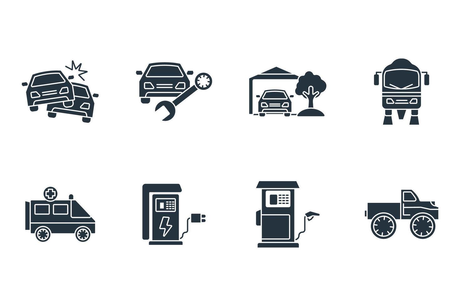 Automotive icon set . Automotive pack elements for infographic web. with trend color vector