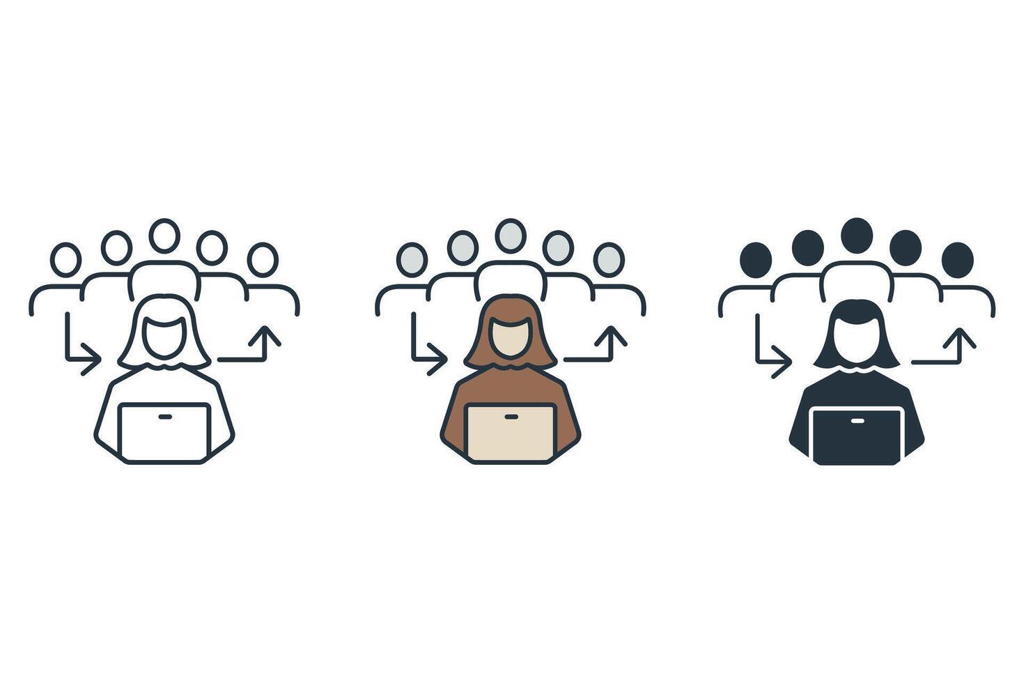 community connection icons symbol elements for infographic web vector