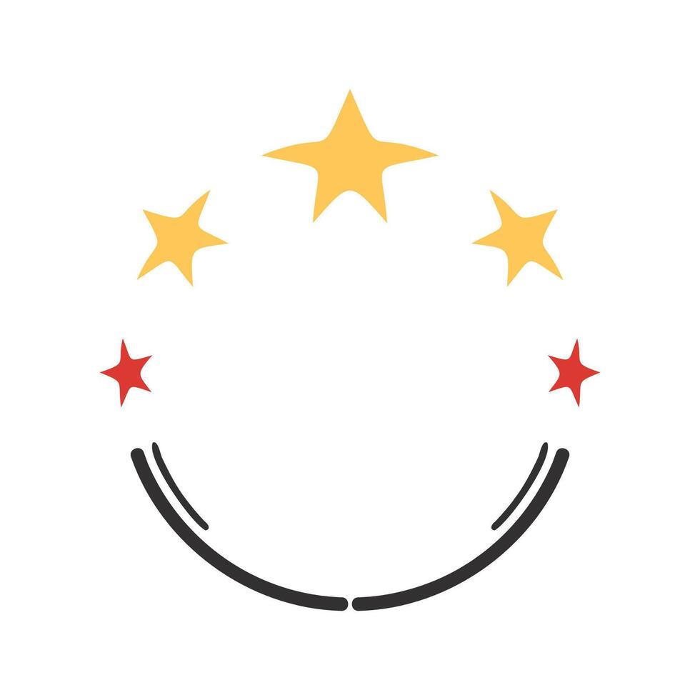 Simple Retro Badge Circle Stars vector