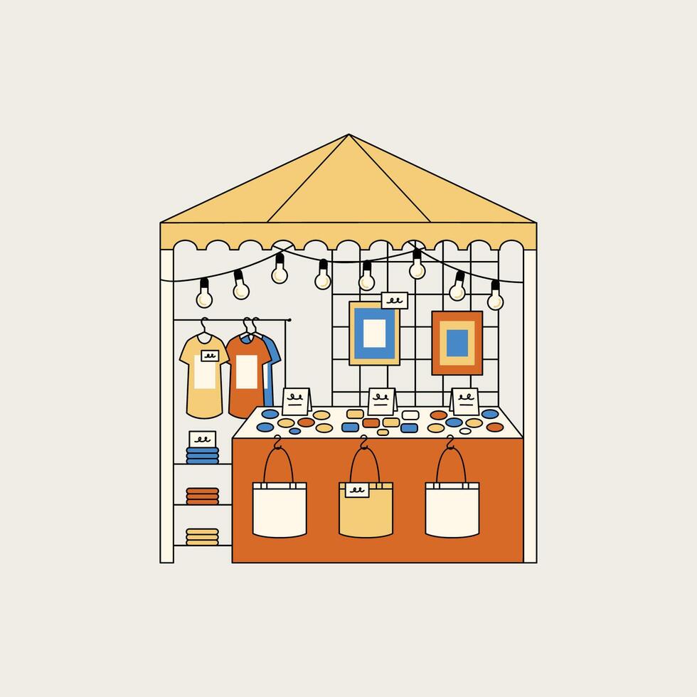 Colorful Flat Semi-Realistic Buildable Store vector