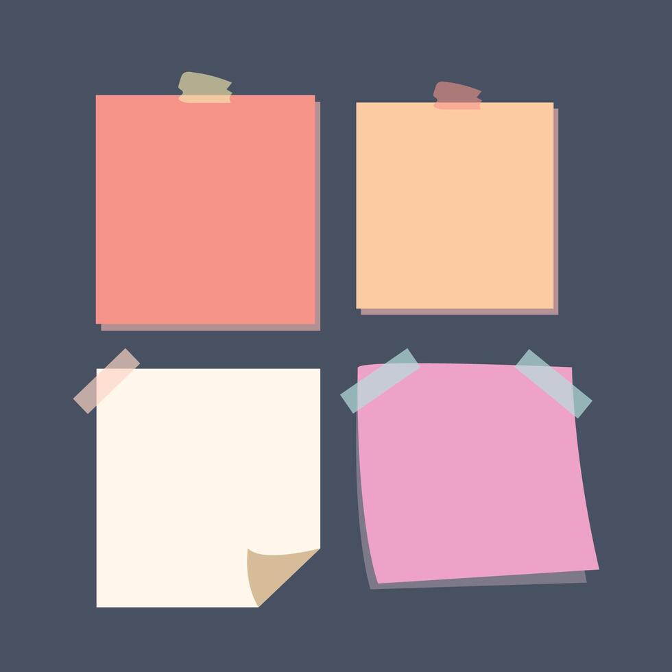 Minimal Cute Sticky Note Concept vector