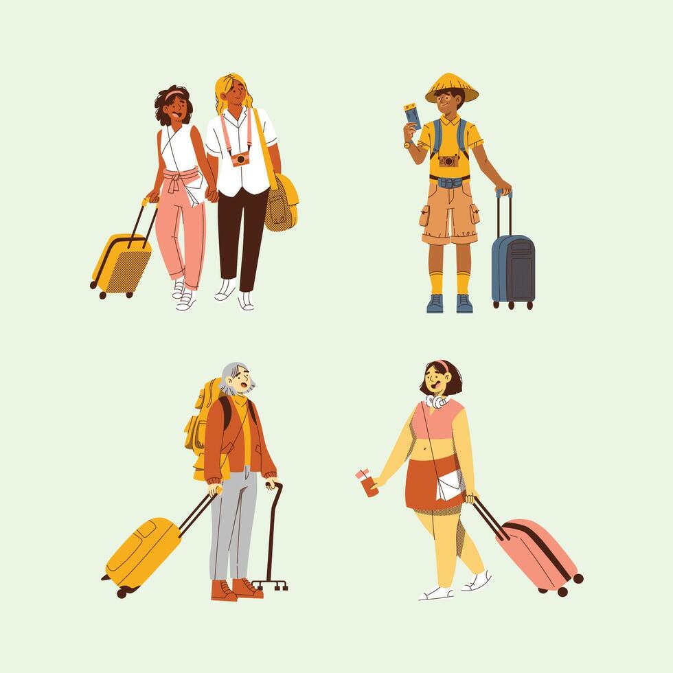 Colorful Minimalistic Textured Modern Traveler vector