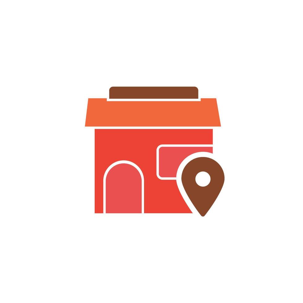 Shop location icon vector