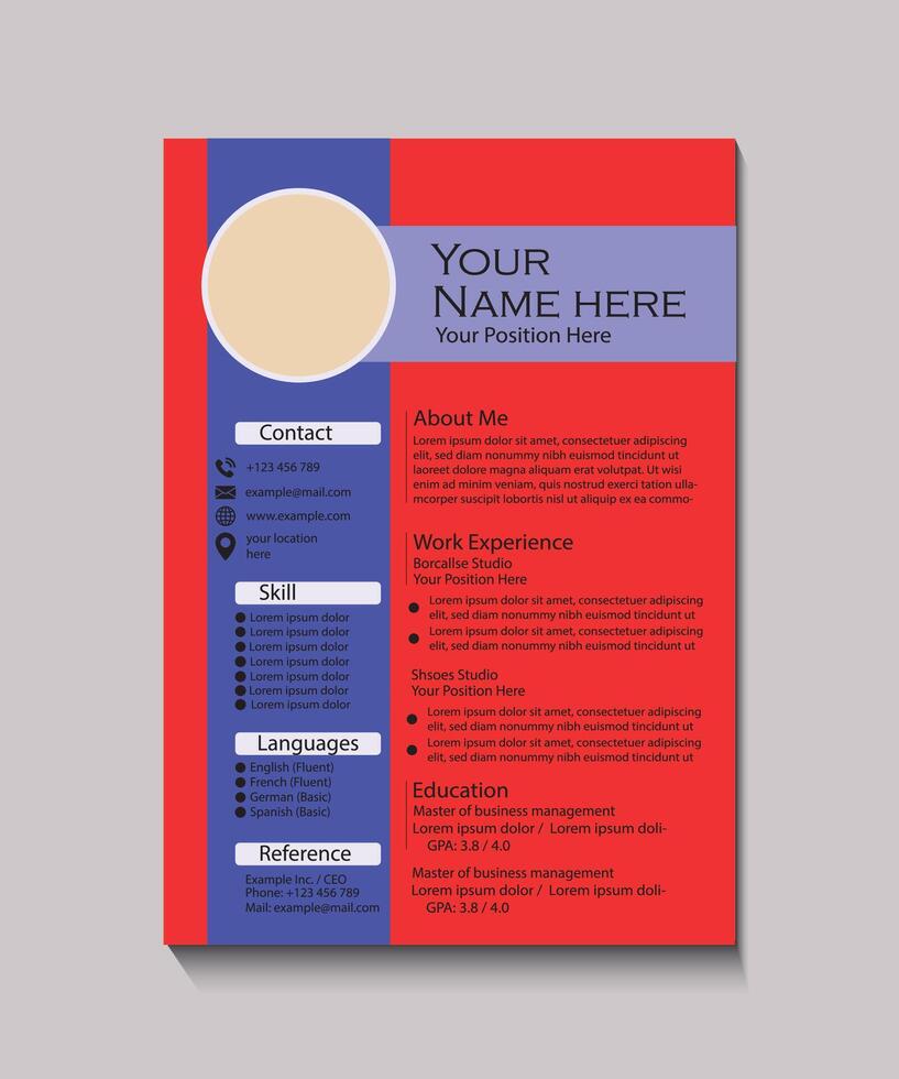 Modern Resume Template with Professional Design vector