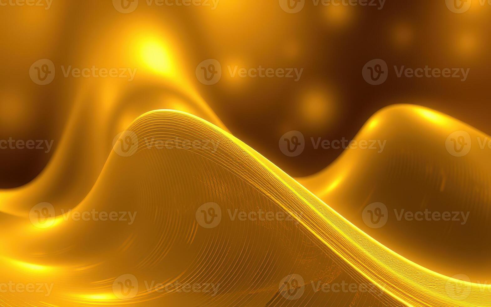 Abstract golden wave design creates a mesmerizing visual effect with smooth curves and soft highlights photo