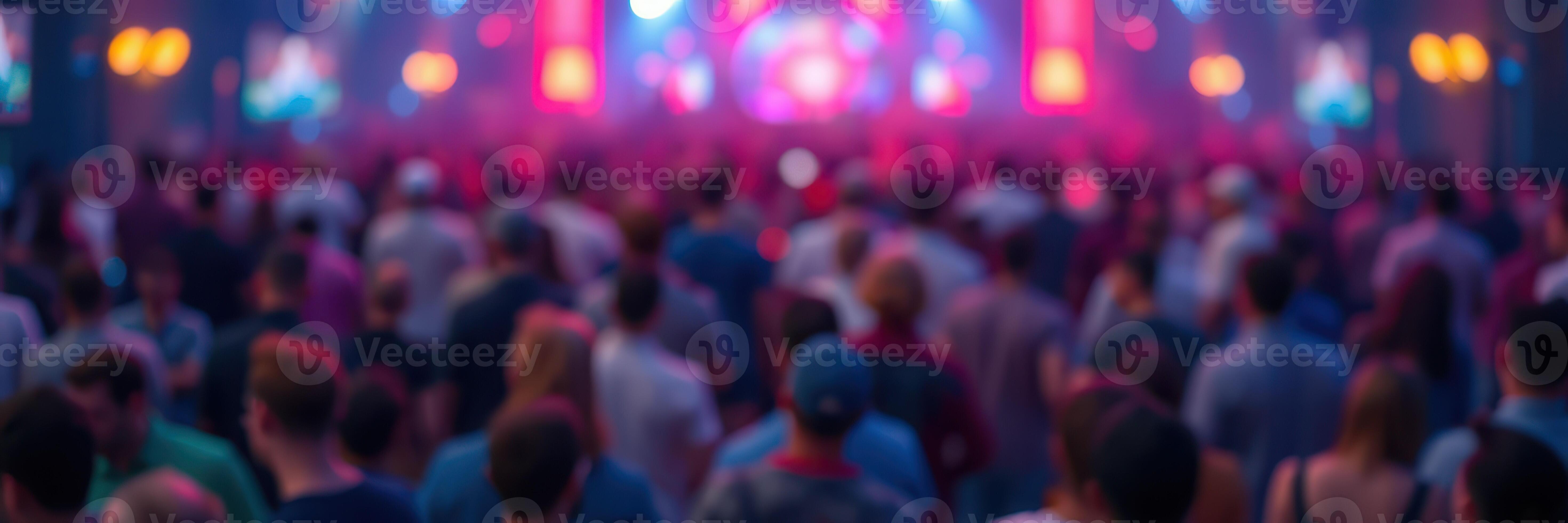 A vibrant music festival crowd enjoying live performances
