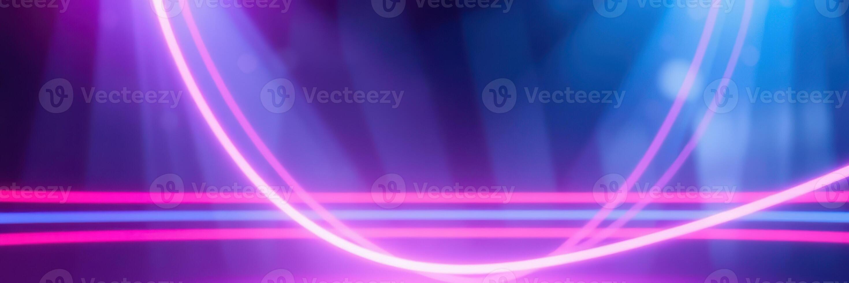 Colorful neon lights create a dynamic atmosphere at an evening event in a modern venue photo