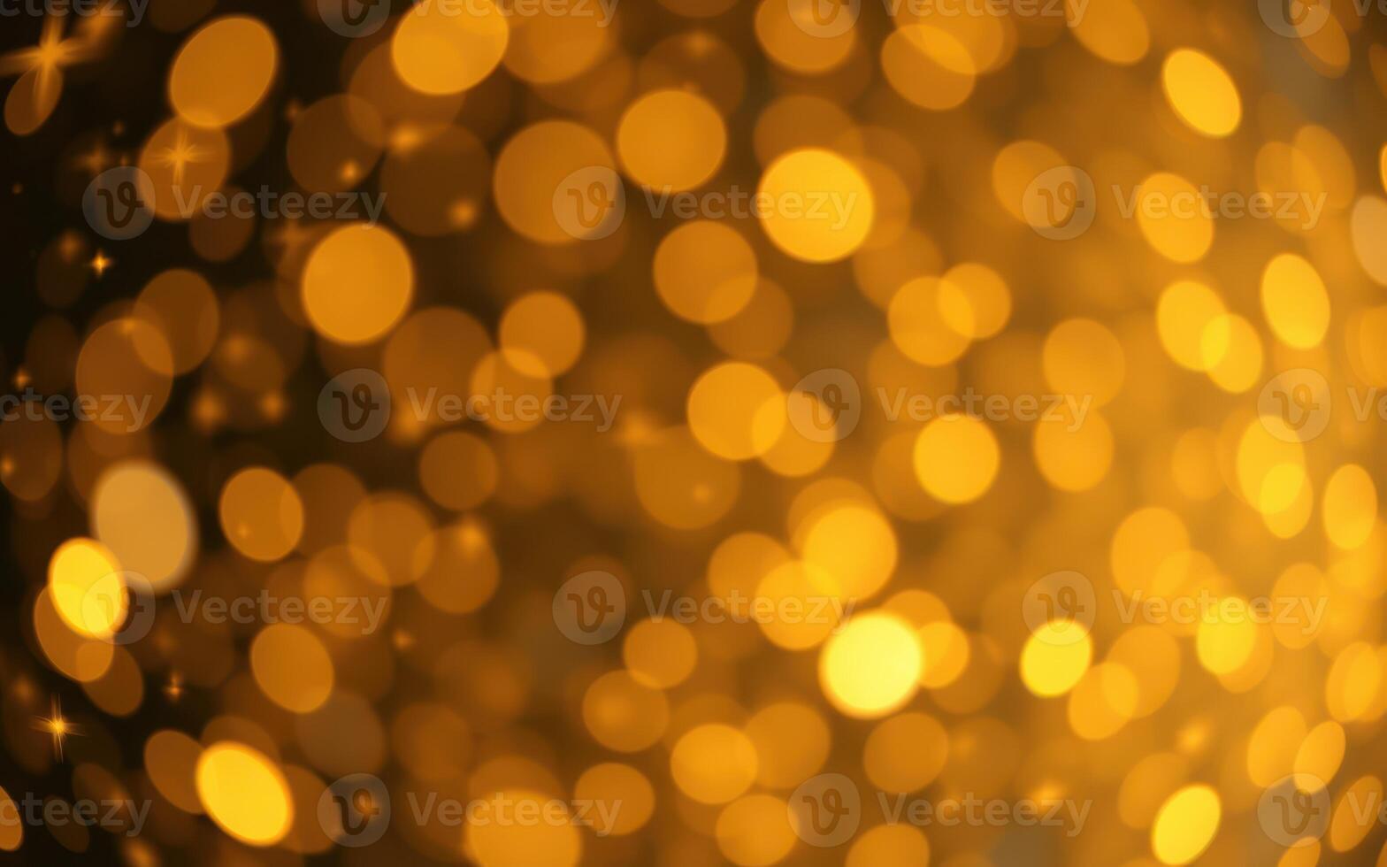 Sparkling golden bokeh light effect creates a warm, festive atmosphere during the evening celebration in an urban setting photo