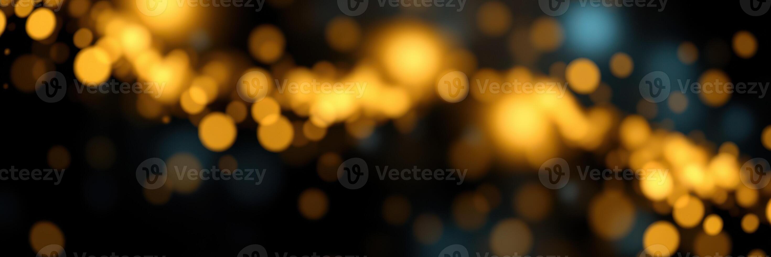 Golden bokeh lights create a magical atmosphere during an evening celebration in a dimly lit venue photo